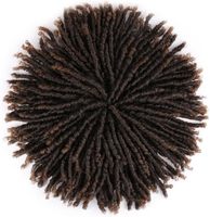 Perruque africaine courte pour femme, en fibre haute température, style dreadlocks, effet dégradé, bouclée en petites boucles, effet volumineux et effet effet usé, avec tube en soie, fabriquée à la machine