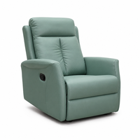 Manueller Relaxsessel Einzelner Sofastuhl Silikonleder-Sessel mit Fußstütze Hohe Rückenlehne Wohnzimmer-Lounge Heimkino-Lesesessel