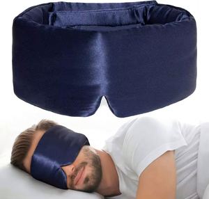 Bandeau ajustable en satin personnalisé avec sangle élastique, masque de sommeil occultant pleine taille pour hommes et femmes - Product Image 4