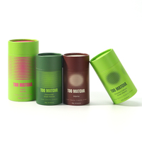 Boîte cylindrique en papier kraft personnalisée de qualité alimentaire, avec doublure en aluminium anti-humidité, pour emballage de thé, de plantes médicinales et de matcha