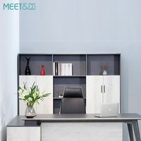 Table de bureau exécutive moderne convertible en panneaux de bois MFC pour patron, pour usage domestique ou en atelier