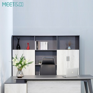 Modern Convertible MFC Wood Panel Executive Office <b>Table</b> for Boss for Home Office or Workshop Use - Product Image 6