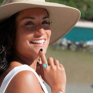 Anello da Cocktail da Donna T0982 con Acquamarina a Goccia, Montatura a Castone, Gioiello alla Moda, Idea Regalo - Product Image 3