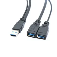 2025 nouveau USB 3.0 a 1 mâle à 2 double USB femelle Hub de données adaptateur d'alimentation Y séparateur USB charge câble d'alimentation cordon câbles d'extension