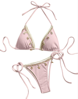 Luxe Badmode High-End Sexy Bikini Set Met Veters Tweedelige Sexy Pure Wens Bikini Uv-Bescherming Jurk Met Lange Mouwen Voor De Zomer