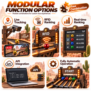 Jeu d'arcade professionnel personnalisé de type flipper en métal à LED avec équipement de course étanche et piste de course scénique en marbre - Product Image 3