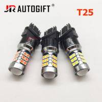 LED-Blinkleuchten für Autos 1156 P21W BA15S 1157 BAY15D 3030 27SMD 7440 3157 7443, Rot, Pink, Stroboskop, Automatisches Rückfahr- und Bremslicht
