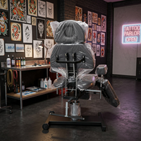 Fauteuil de tatouage hydraulique professionnel Xinchao, lit de tatouage multifonctionnel à jambes séparées, lit de piercing rotatif avec base roulante