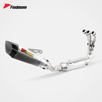Système d'échappement de moto en fibre de carbone Akrapovic, section avant et intermédiaire, prix de gros usine Forsound pour MT-09 MT09