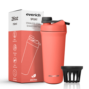 Botella Mezcladora de Proteínas para Gimnasio de Acero Inoxidable con Aislamiento de Doble Pared y Logotipo Personalizado, Precio Económico, Éxito de Ventas de Everich, con Tapa Hermética - Product Image 1