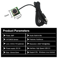 5MP 8MP IMX179 UVC Cam AF Auto Focus Módulo de cámara Micro USB 4K Mini Webcam para Windows PC 2592*1944 30FPS 3264*2448 15fps