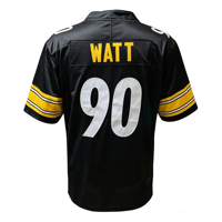 Jersey Berkualitas Tinggi 6 # Ratu 8 # Pickett 90 # Jersey Bordir Watt American Football Jersey Kustom