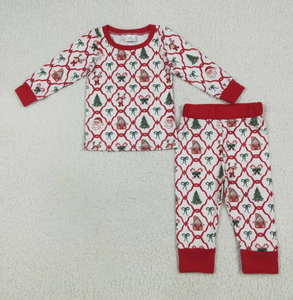 Conjunto de Pijamas Navideños para Niños de Spandex/Poliéster Ecológicos, Varios Estampados, Manga Corta con Volantes, Combinación para Hermanos - Product Image 3
