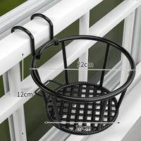 Ganchos para barandilla de balcón, estante colgante desmontable para ventana, cesta de flores para exterior, soporte de metal para macetas de hierro forjado