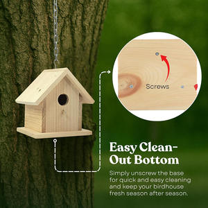 Nichoir en bois massif à peindre - Product Image 4