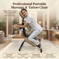 Chaise de massage ergonomique portable pliable, chaise de tatouage avec appui-tête réglable, mousse haute densité, équipement de spa