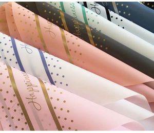กระดาษห่อดอกไม้กันน้ำลายดอกไม้สไตล์เกาหลี ขนาด 58*58 ซม. พิมพ์ลายทอง - Product Image 4