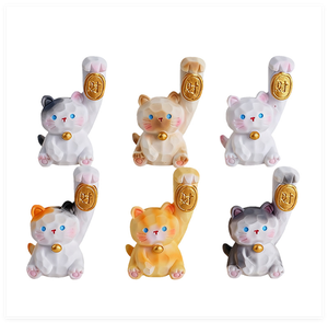 Piccoli ornamenti desktop in stile cinese statua animale creativo <span class=keywords><strong>gatto</strong></span> fortunato in resina arte artigianale casa mini regalo in resina fornitore di giocattoli in resina - Product Image 1