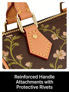 Bolso de Mano de Lujo con Estampado Floral para Mujer, Bolso Boston Inspirado en Diseñadores con Logotipo Personalizado, Bolso Tote Cruzado de Cuero PU de Alta Calidad - Product Image 4