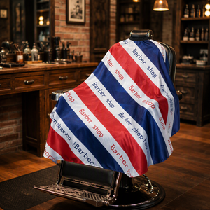 Cape de Coiffure Professionnelle Style Salon pour Usage Domestique, Design Rétro Vintage Tendance Européen et Américain, Réduit la Casse des Cheveux - Product Image 1