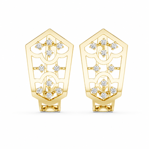 Boucles d'oreilles pendantes de créateur en or 22 carats pour femme, légères, élégantes, bijoux de mariage, pour fêtes et occasions spéciales, accessoire de mode - Product Image 1