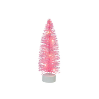 Rosa Glitzer LED-Beleuchteter Weihnachtsbaum-Set Anpassbare Größe Tischdekoration Ohne Batterie
