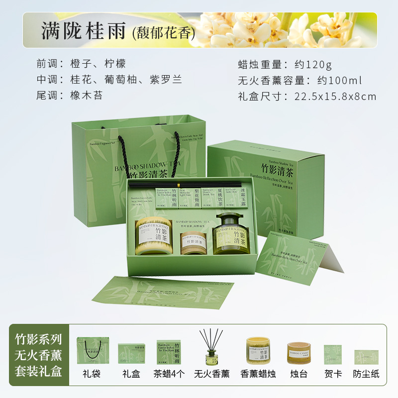 Coffret cadeau d'aromathérapie au thé d'ombre de bambou [Manlong Guiyu]