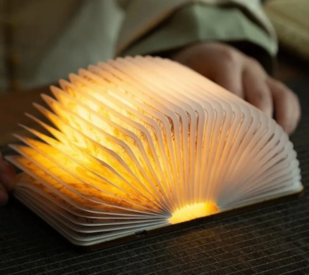 Kitap ışık kitap lambası yenilik katlanır kitap lambası 5 renk katlanır gece lambası taşınabilir masa ışığı