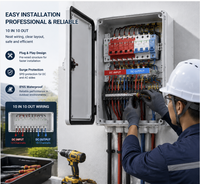 Boîtier de Combinateur Solaire DC PV en Acier Laminé à Froid Personnalisé en Usine, Certifié CE ROHS, 1500V IP65, 10 Entrées 10 Sorties, Connecteur PG pour