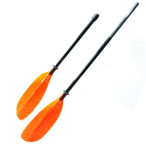 Pagaie de kayak Okhealing en 2 sections, lames orange en PC, réglable, en fibre de carbone, pour lacs, rivières, usage récréatif - Product Image 3