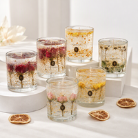 Gel Gelée Bougies Parfumées Coulées À La Main Contenant Des Fleurs Séchées Plante Huile Essentielle Aromathérapie