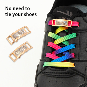 Nuevos cordones con cierre de diamante sin lazos, cordones elásticos con purpurina, zapatillas de tenis, cordones para zapatos sin corbata, cordones planos, accesorios para zapatos - Product Image 1