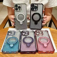 Coque Brillante pour iPhone 18 17 16 15 14 13 12 11 Pro Max Plus avec Béquille Mignonne, Plaqué Paillettes, Étui Magnétique de Protection Luxe Scintillant