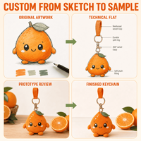 Jouet en peluche personnalisé OEM ODM, animal en peluche, mascotte, porte-clés Citrus Glow Buddy, cadeau d'entreprise pour la beauté et les soins de la peau, promotion du logo