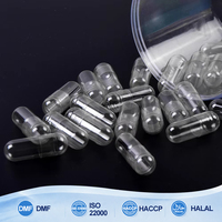 Capsules vides certifiées casher et halal, ajustement confortable, transparentes, tailles 000, 00, 0, 1, 2, 3, 4, 5, résistantes aux acides, capsules HPMC dures