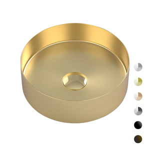 Lavabo in oro spazzolato per <span class=keywords><strong>bagno</strong></span> Hotel lavabo 304 in <span class=keywords><strong>acciaio</strong></span> inox lavabo a mano moderno lusso rotondo lavandini - Product Image 1