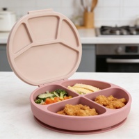 Boîte à lunch bento écologique, portable, réutilisable, pour adultes, 4 compartiments, couvercle en silicone et plastique, anti-fuite