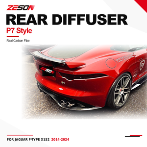 Diffuseur arrière en fibre de carbone véritable style P7 pour <span class=keywords><strong>Jaguar</strong></span> <span class=keywords><strong>F</strong></span>-<span class=keywords><strong>Type</strong></span> X152 2013-2024, échappement quadruple - Product Image 6
