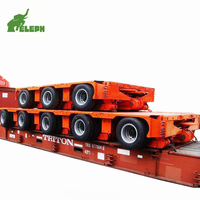 Semi-remorque modulaire pour équipement lourd de 200 tonnes avec direction et levage hydrauliques à 9 essieux