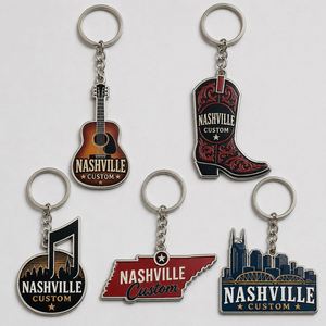 Porte-clés personnalisés en gros de Nashville, pendentifs monuments urbains, souvenirs de voyage USA, promotion pour bars musicaux - Product Image 1