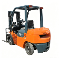 Vente à prix réduit de chariot élévateur diesel japonais de 3 tonnes, mât à 3 sections avec une hauteur de levage de 4,5 mètres, haute qualité et abordable