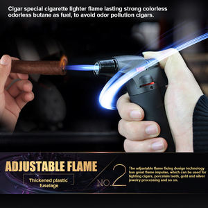 Matte Finish Windproof Jet Flame Torch Lighters Powerful Refillable Torch Lighters for <b>BBQ</b> Kitchen - Product Image 4