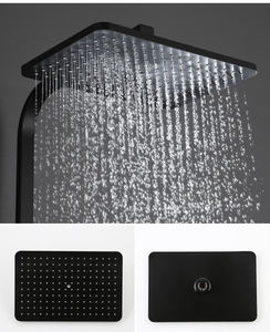 पीतल काले बाथरूम Thermostastic नल स्नान सेट दोहरी संभाल के साथ हाथ बौछार शेल्फ पीतल बाथरूम में शावर मिक्सर नल SF0265 - Product Image 5