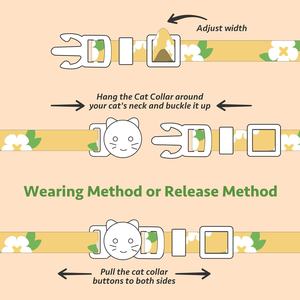 2 paket pamuk ayrılıkçı kedi yaka pembe çilek ve beyaz kalp şekilli kolye sevimli yavru kedi yaka çan ile - Product Image 2