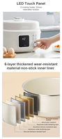 Cuisinière à pression numérique à commande tactile intelligente 4L 1300W haute puissance, appareil de cuisine multifonctionnel OEM/ODM