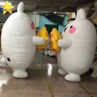 Funtoys-Lapin Molang gonflable, lapin de Pâques, personnage de dessin animé, animal, costume de mascotte blanc, à vendre