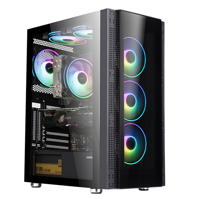 SAMA ATX Tower Gaming Pc case Tempered Glass Computer Case& Tower USB3.0 Pc Cabinet