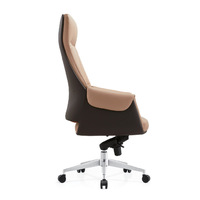 Chaise de bureau exécutive moderne en cuir PU, dossier haut, ergonomique, pivotante