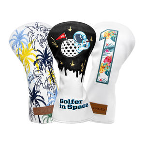 Último diseño <span class=keywords><strong>Golf</strong></span> Wood Head Cover Pu Leather <span class=keywords><strong>Golf</strong></span> Driver Fairway Wood Headcover para hombre mujer - Product Image 2