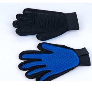 Gants de toilettage pour animaux de compagnie, bleus, 23x6cm, en silicone, pour chats et chiens, élimination des poils, massage, soins pour animaux de compagnie - Product Image 3